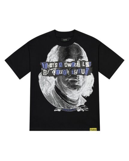 TRAPSTAR X COUGH SYRUP BENJAMIN FRANKLIN TEE - BLACK