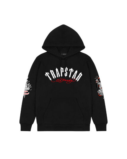 TRAPSTAR X ED HARDY AOW HOODIE – BLACK