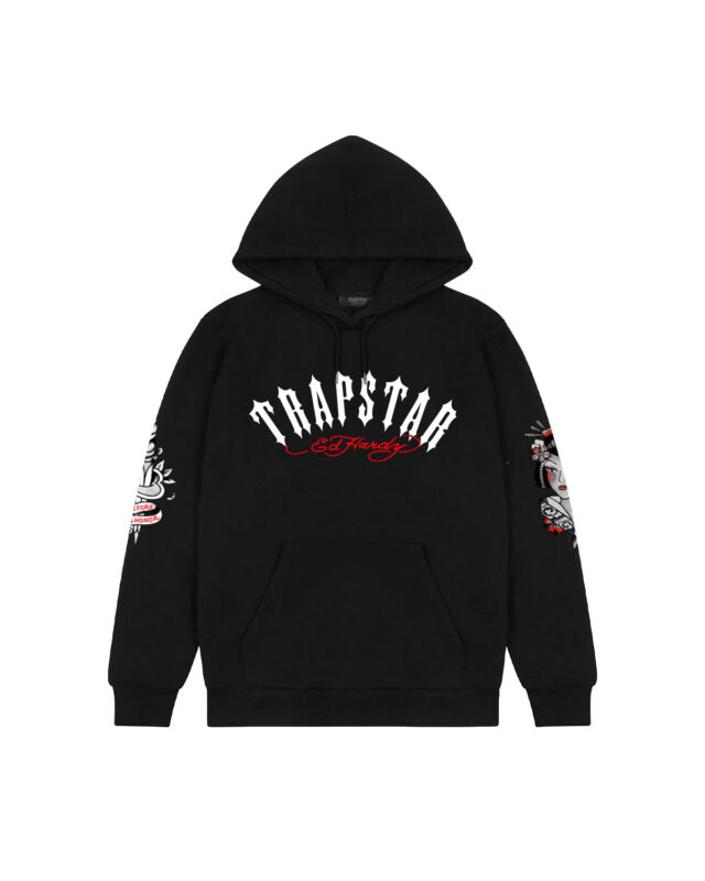 TRAPSTAR X ED HARDY AOW HOODIE – BLACK