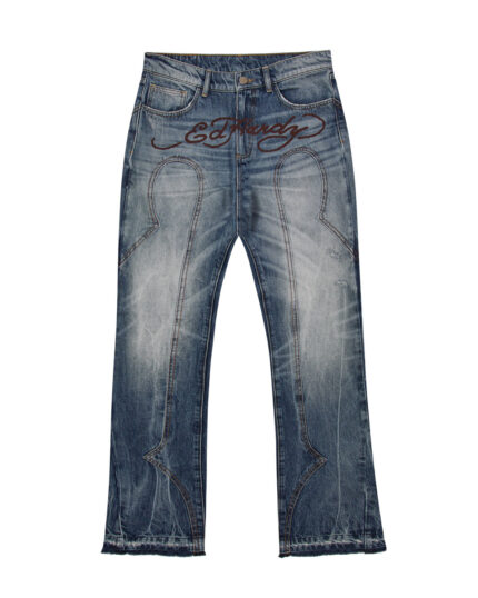 TRAPSTAR X ED HARDY DENIM JEANS – BLUE